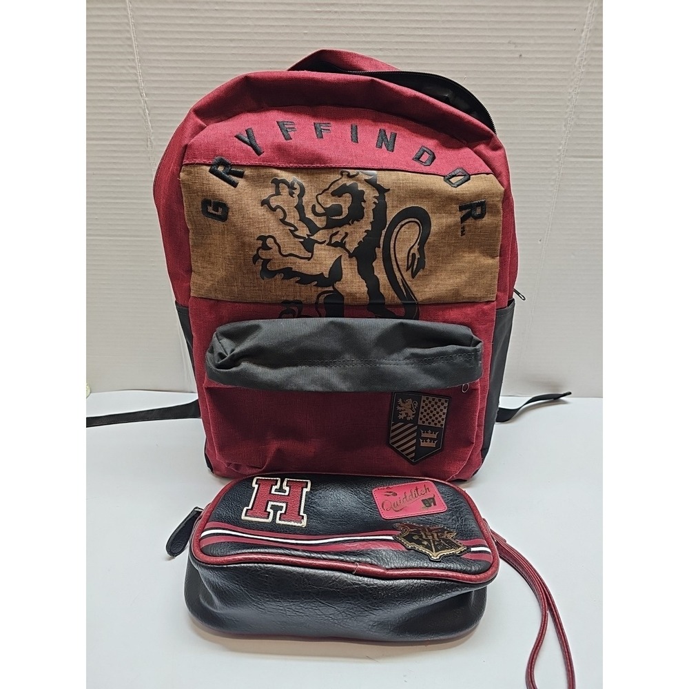 Gryffindor Harry Potter Color-Block Backpack Red Large Combo W/ Travel Bag